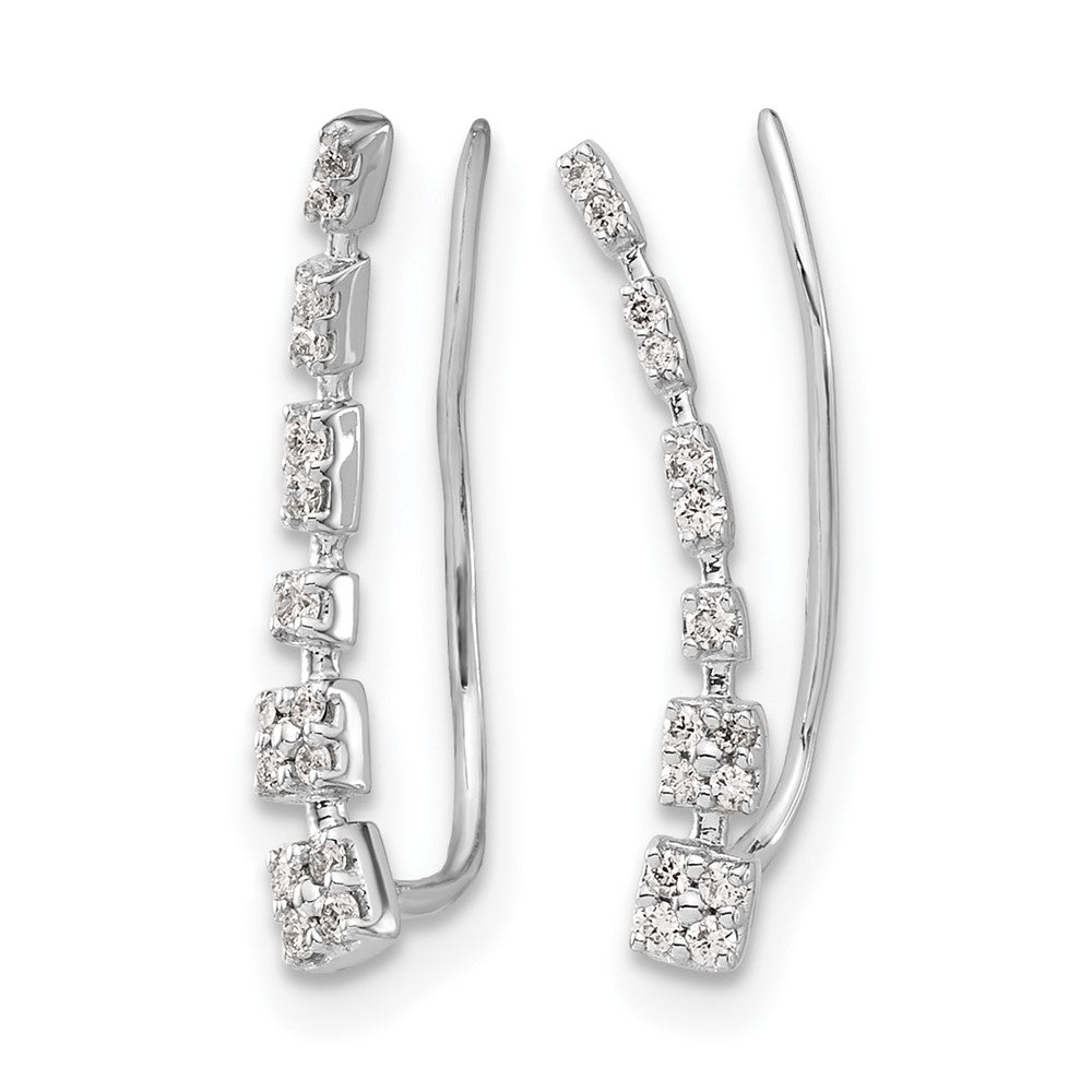 10K Weißgold Diamant Abgestuft Ohr Climber Ohrringe