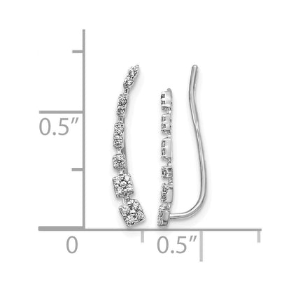 10K Weißgold Diamant Abgestuft Ohr Climber Ohrringe