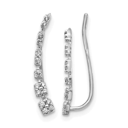 10K Weißgold Diamant Abgestuft Ohr Climber Ohrringe