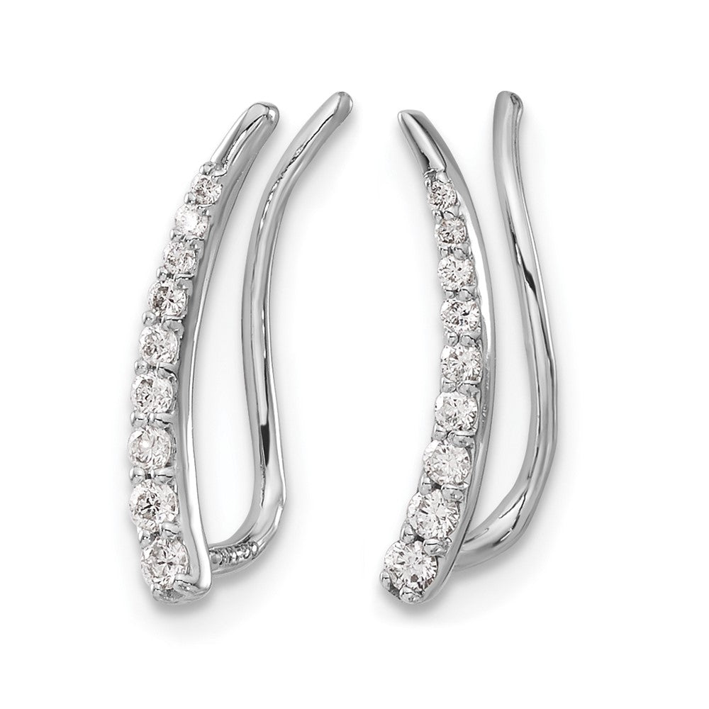 10K Weißgold Diamant Ohr Climber Ohrringe