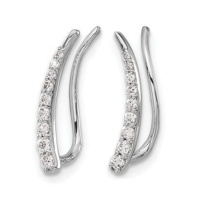 10K Weißgold Diamant Ohr Climber Ohrringe