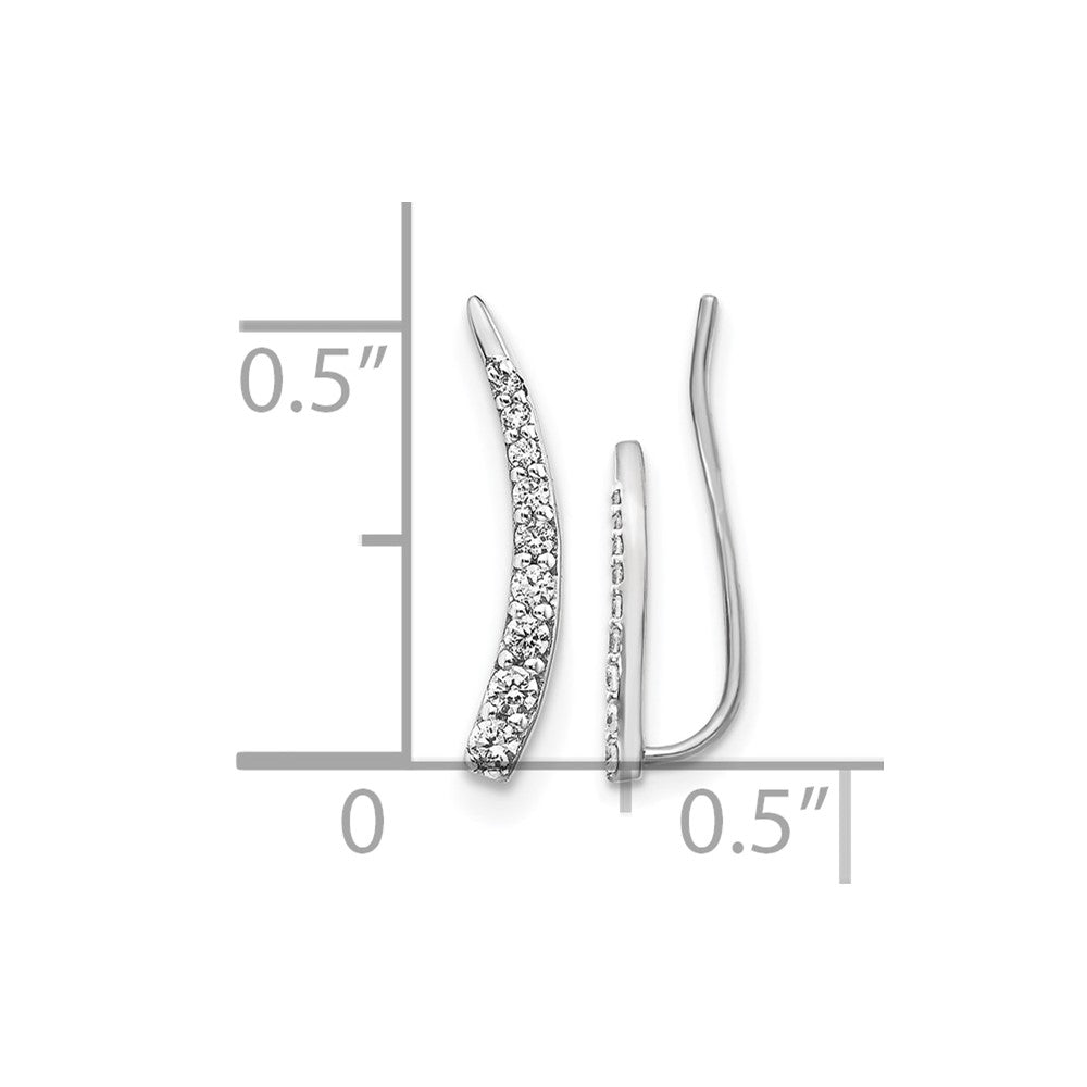 10K Weißgold Diamant Ohr Climber Ohrringe