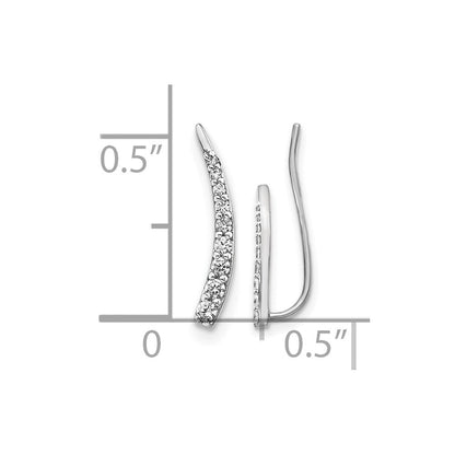 10K Weißgold Diamant Ohr Climber Ohrringe