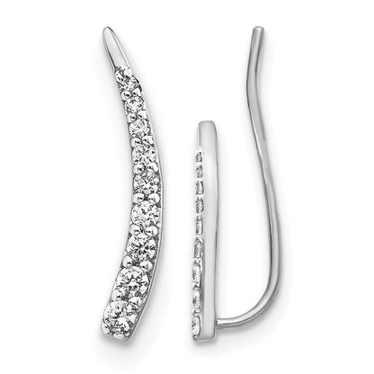10K Weißgold Diamant Ohr Climber Ohrringe