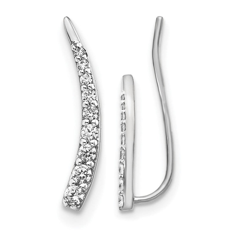 10K Weißgold Diamant Ohr Climber Ohrringe