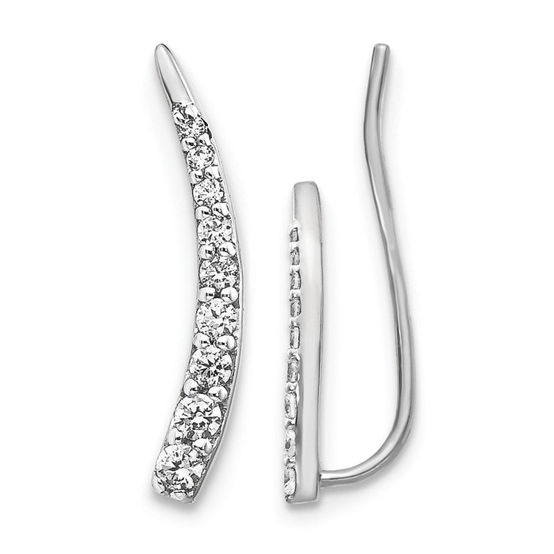 14K Weißgold Diamant-Ohrklimmer
