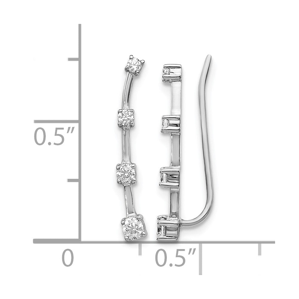 14K Weißgold Ohrklimmer mit 0,33 ct. Laborgezüchtetem Diamant VS/SI+ G+, komplett
