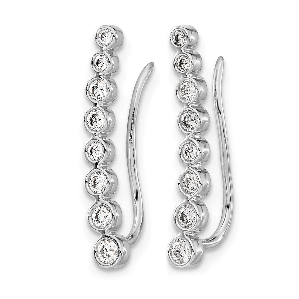 10K Weißgold Diamant Abgestuft Ohr Climber Ohrringe