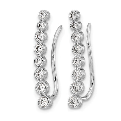10K Weißgold Diamant Abgestuft Ohr Climber Ohrringe