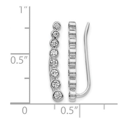 10K Weißgold Diamant Abgestuft Ohr Climber Ohrringe