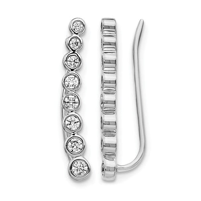 10K Weißgold Diamant Abgestuft Ohr Climber Ohrringe