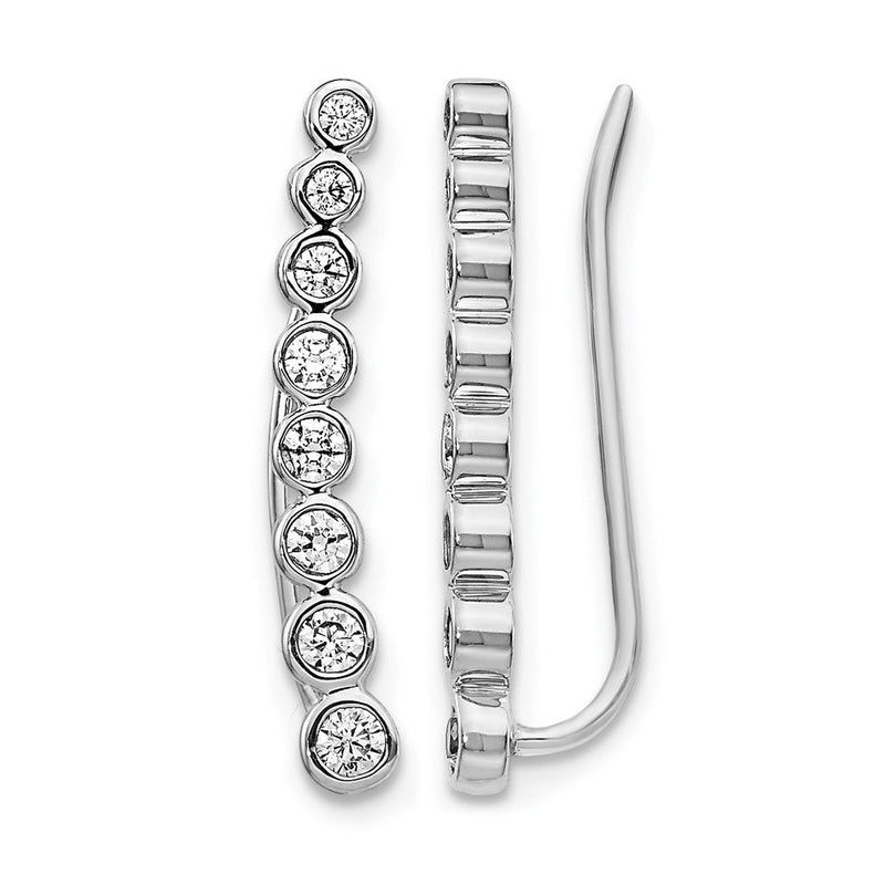 10K Weißgold Diamant Abgestuft Ohr Climber Ohrringe