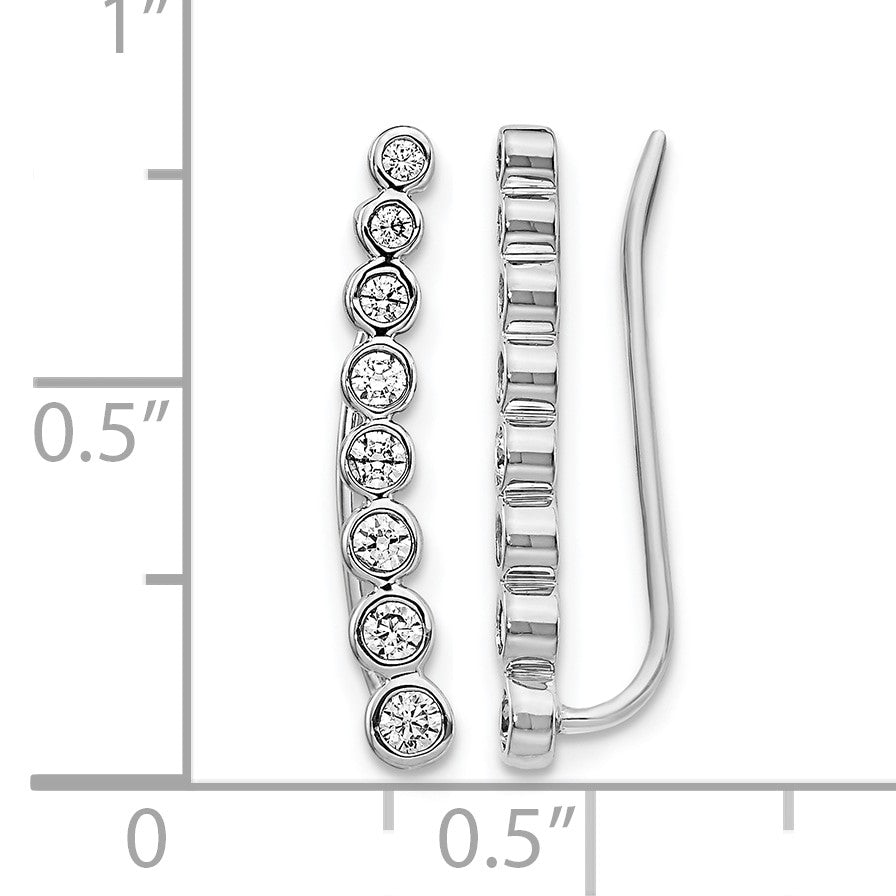 14K Weißgold 0,375 ct. Laborgezüchteter Diamant VS/SI+ G+ Kompletter Ohrklimmer
