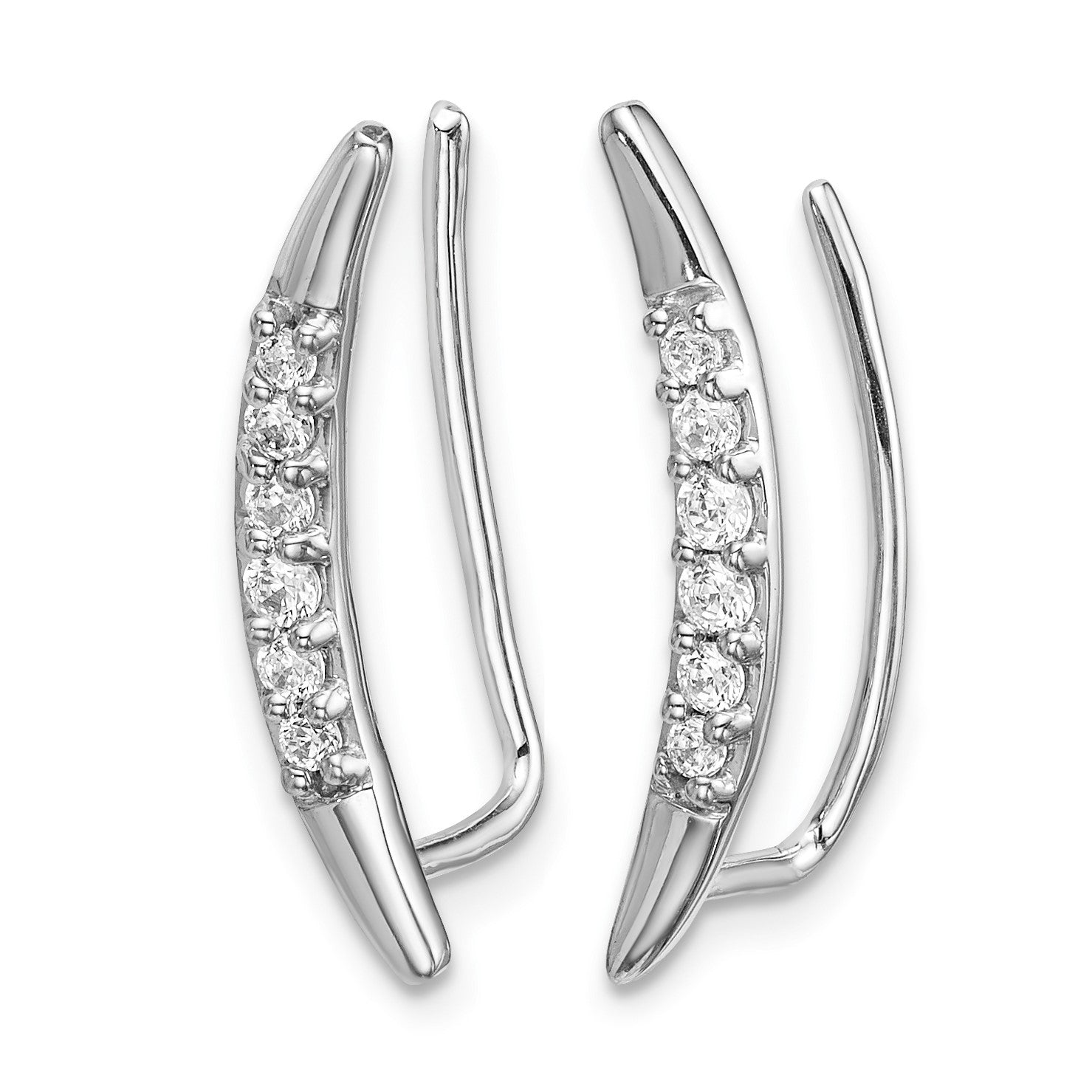 14K Weißgold Diamant-Ear-Climber-Ohrringe