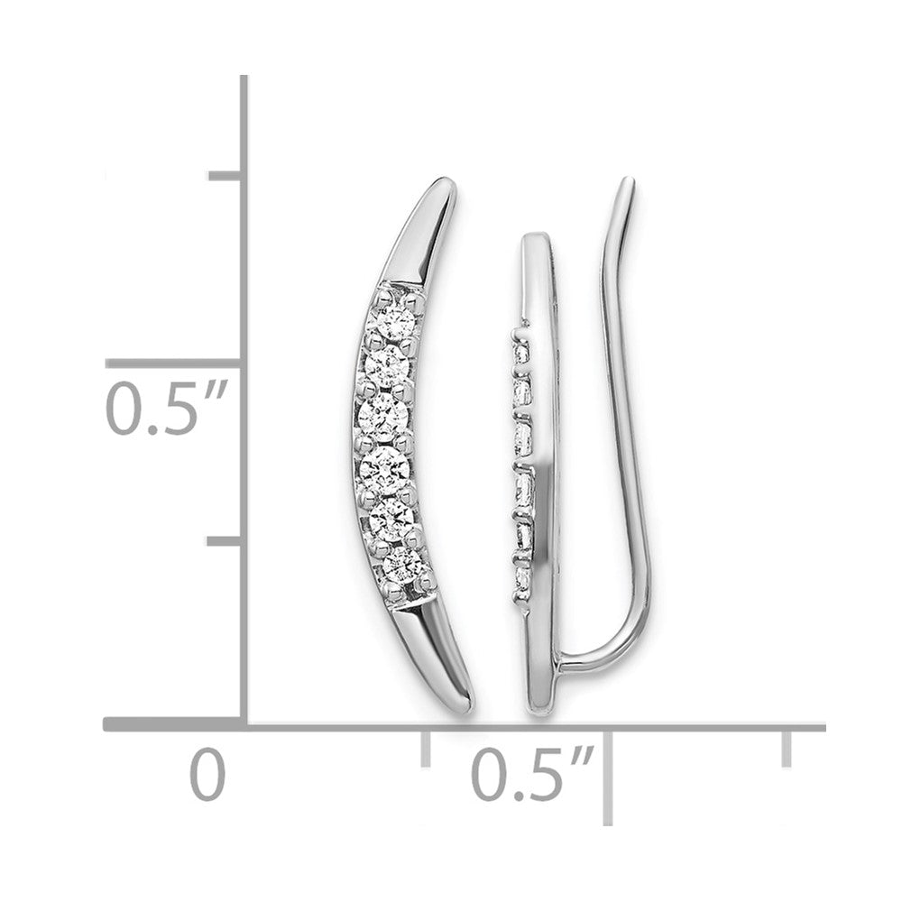 14K Weißgold 0,2 ct. im Labor gezüchteter Diamant VS/SI+ G+ Ohrklimmer