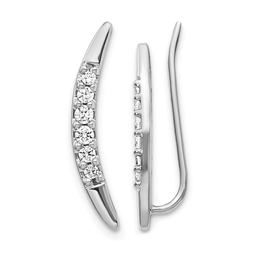 14K Weißgold Diamant-Ear-Climber-Ohrringe
