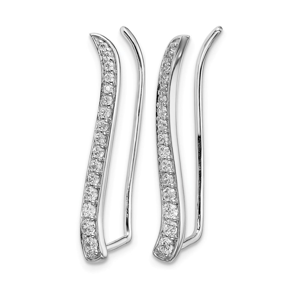 14K Weißgold Diamant-Ear-Climber-Ohrringe