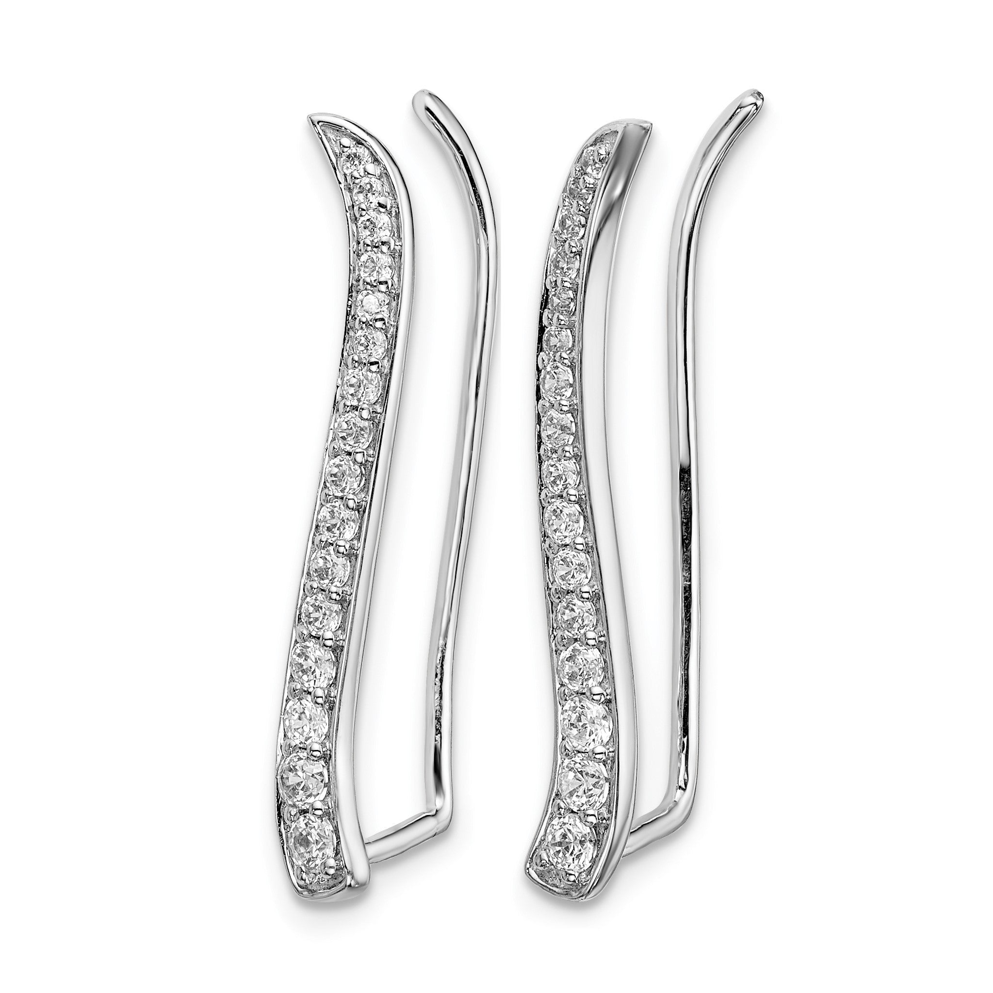 14K Weißgold Diamant-Ear-Climber-Ohrringe