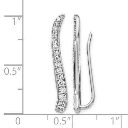 14K Weißgold Diamant-Ear-Climber-Ohrringe