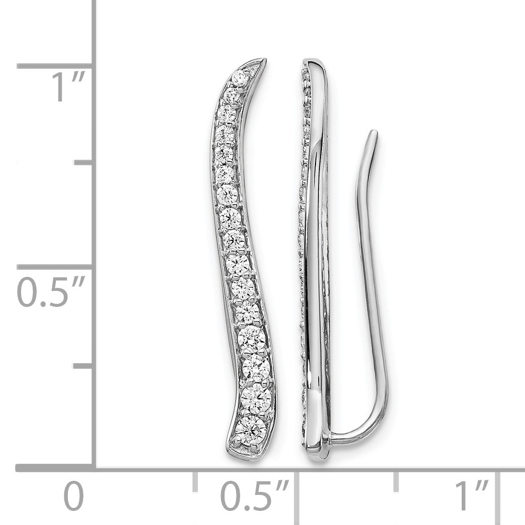 14K Weißgold Diamant-Ear-Climber-Ohrringe