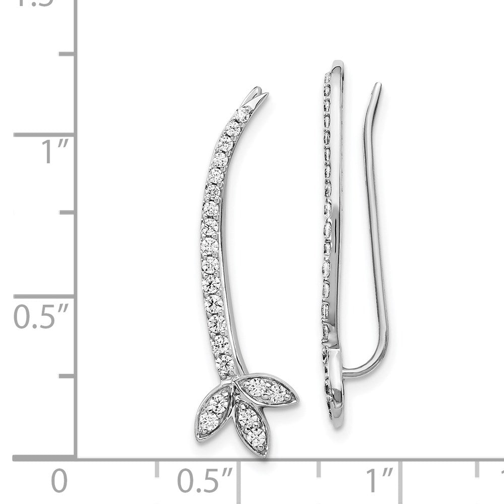 14K Weißgold Ohrringe mit echten Diamanten