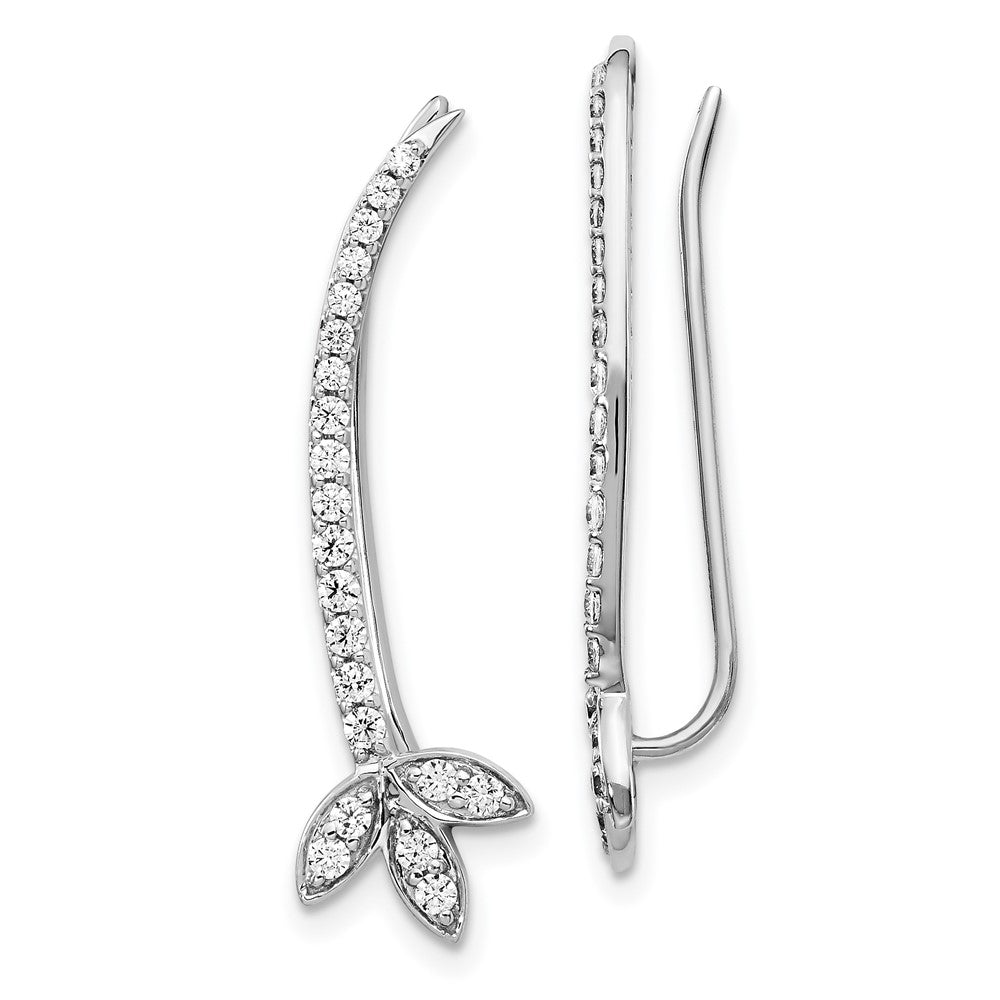14K Weißgold Ohrringe mit echten Diamanten