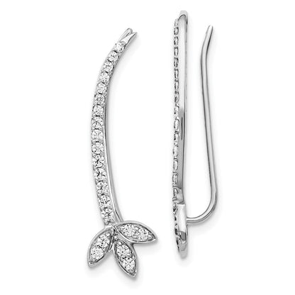 14K Weißgold Ohrringe mit echten Diamanten