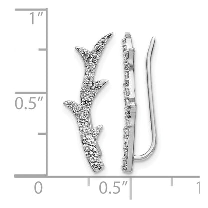 14K Weißgold Diamant-Ear-Climber-Ohrringe