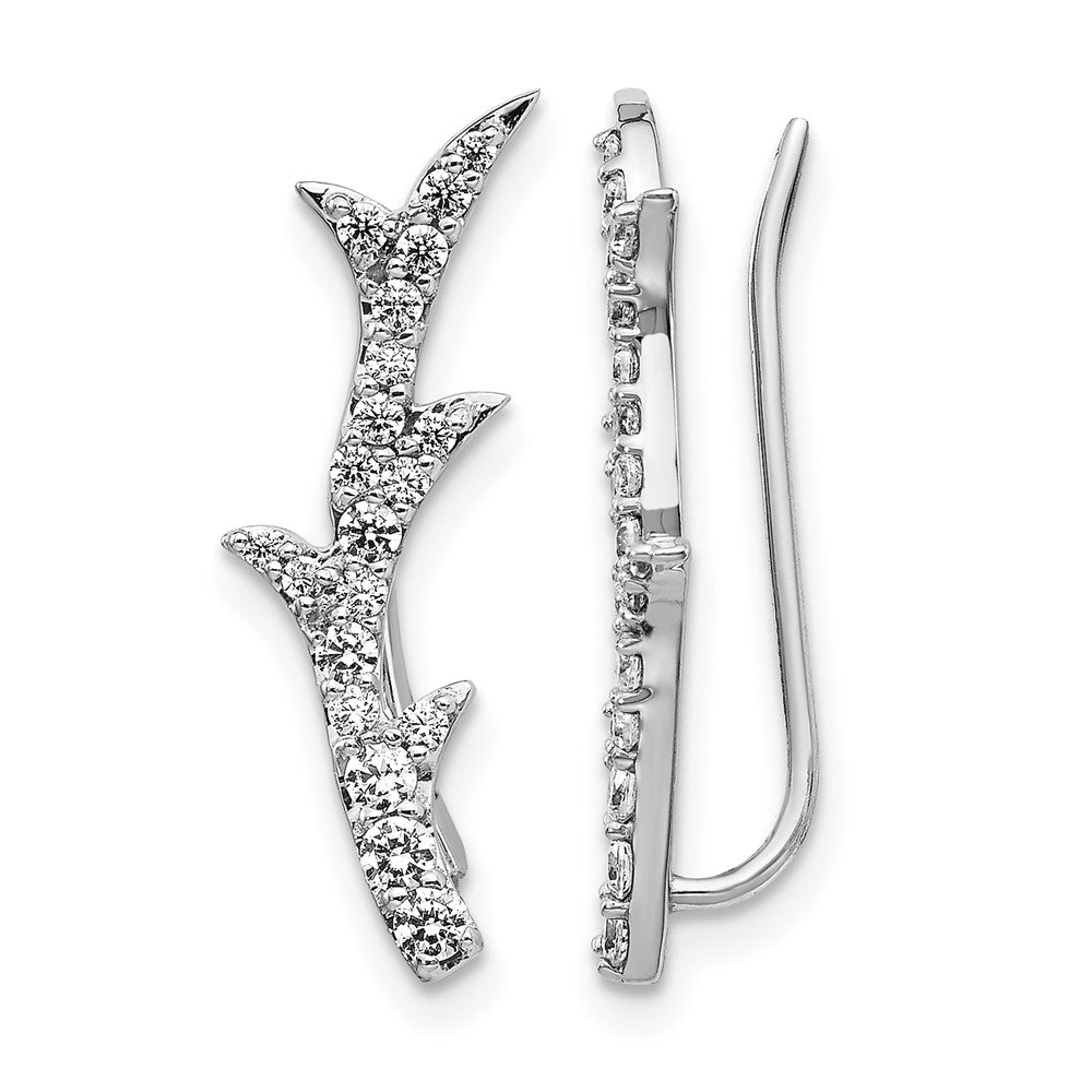 14K Weißgold Diamant-Ear-Climber-Ohrringe