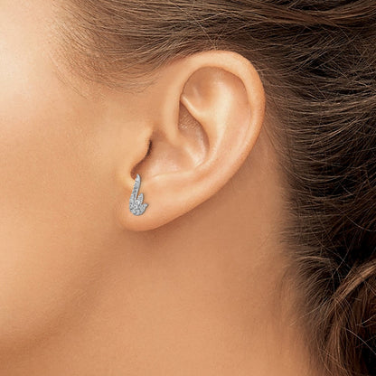 14K Weißgold Ohrklimmer mit echten Diamanten