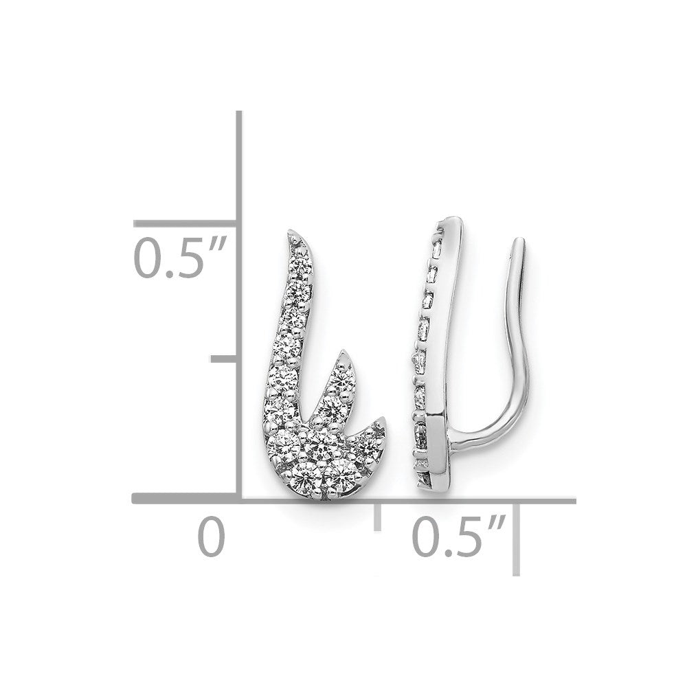 14K Weißgold Ohrklimmer mit echten Diamanten