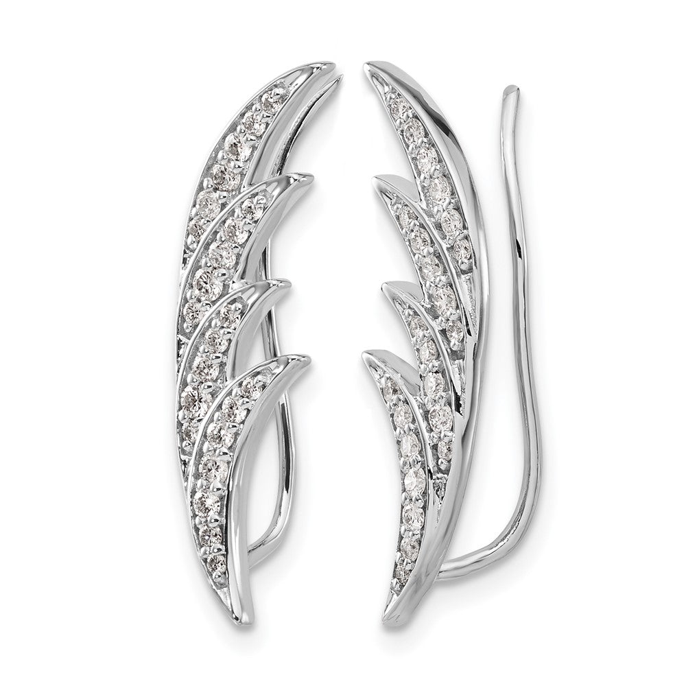 Ohrklimmer-Ohrringe aus 14K Weißgold mit echten Diamanten