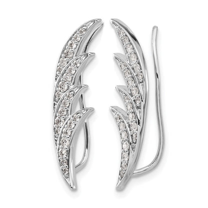 Ohrklimmer-Ohrringe aus 14K Weißgold mit echten Diamanten