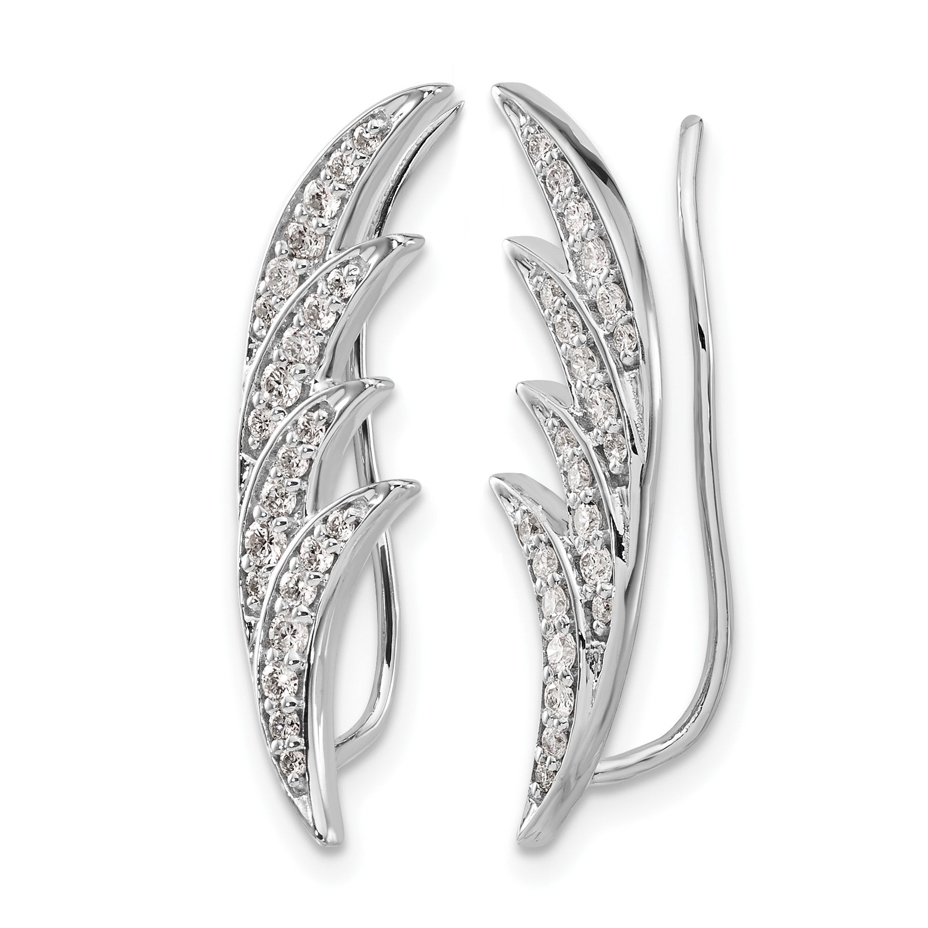 Ohrklimmer-Ohrringe aus 14K Weißgold mit echten Diamanten