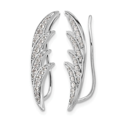 Ohrklimmer-Ohrringe aus 14K Weißgold mit echten Diamanten