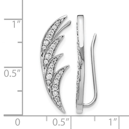 Ohrklimmer-Ohrringe aus 14K Weißgold mit echten Diamanten