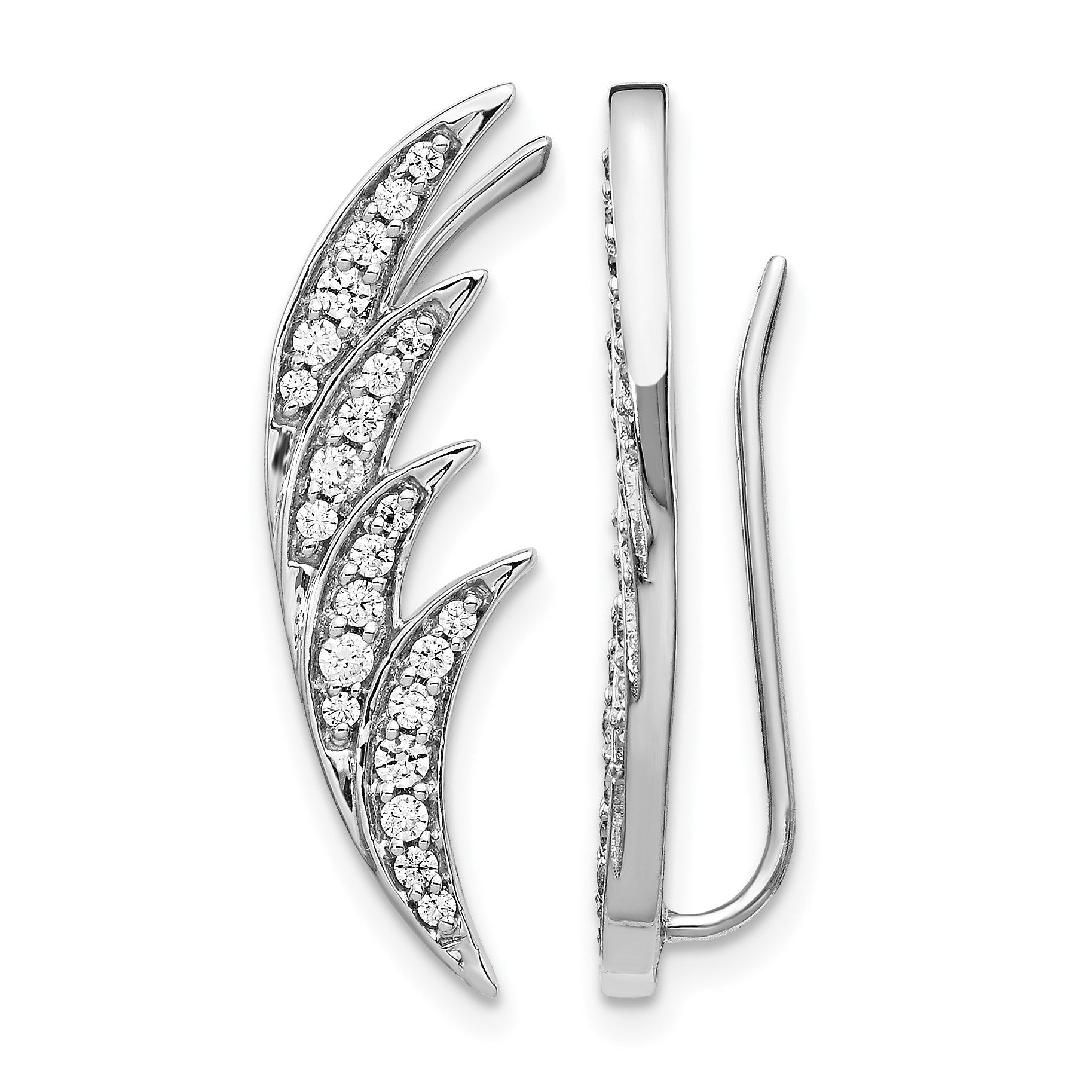 Ohrklimmer-Ohrringe aus 14K Weißgold mit echten Diamanten