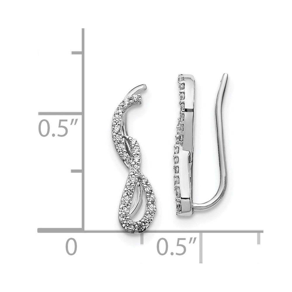 14K Weissgold Ohrringe mit echten Diamanten