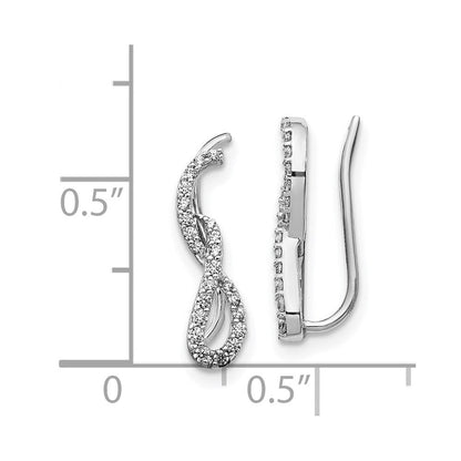 14K Weissgold Ohrringe mit echten Diamanten