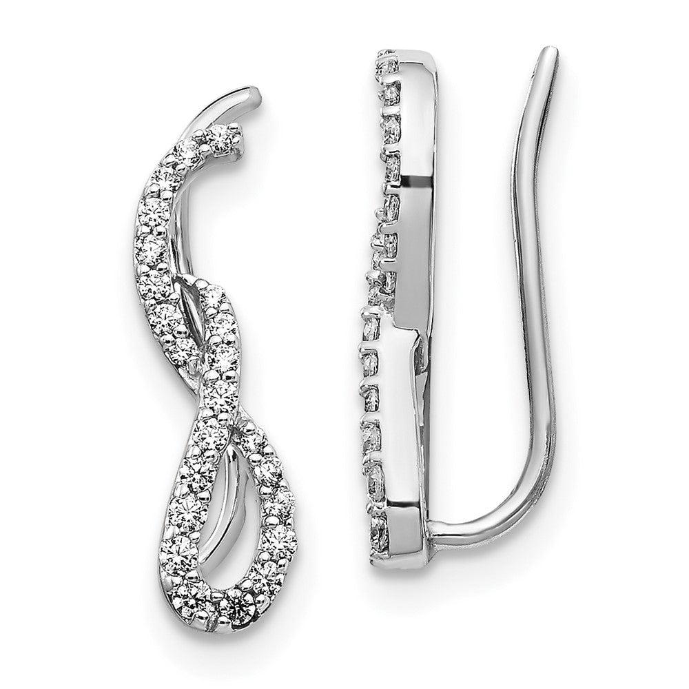 14K Weissgold Ohrringe mit echten Diamanten