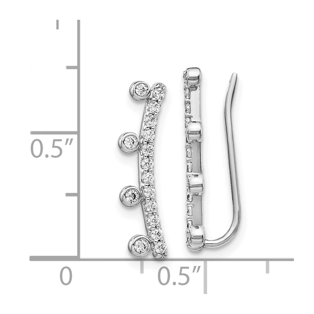 14K Weißgold Ohrringe mit echten Diamanten