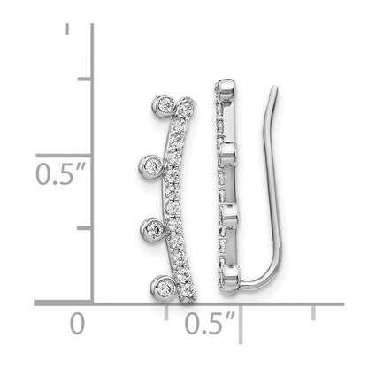 14K Weißgold Ohrringe mit echten Diamanten