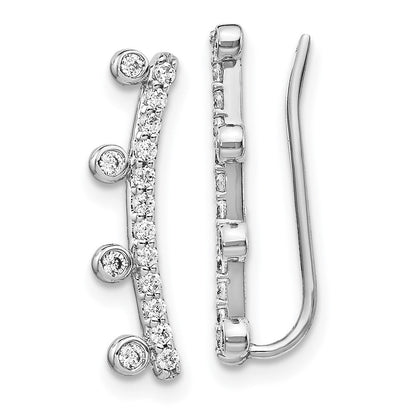 14K Weißgold Ohrringe mit echten Diamanten