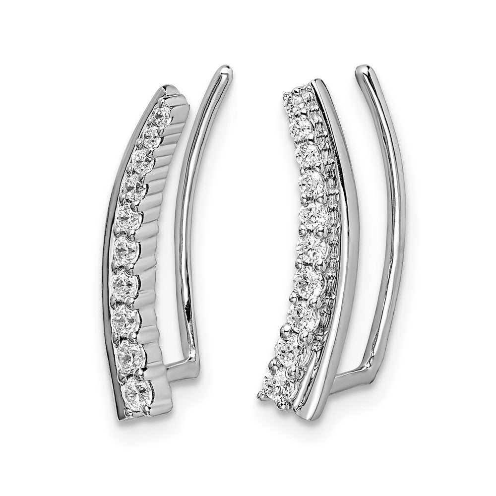 14K Weißgold Ohrhaenger-Climber mit 0,33 ct. im Labor gezüchteten Diamanten, VS/SI+ G+