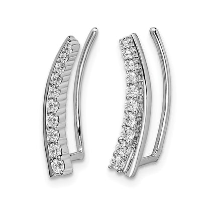 14K Weißgold Ohrhaenger-Climber mit 0,33 ct. im Labor gezüchteten Diamanten, VS/SI+ G+