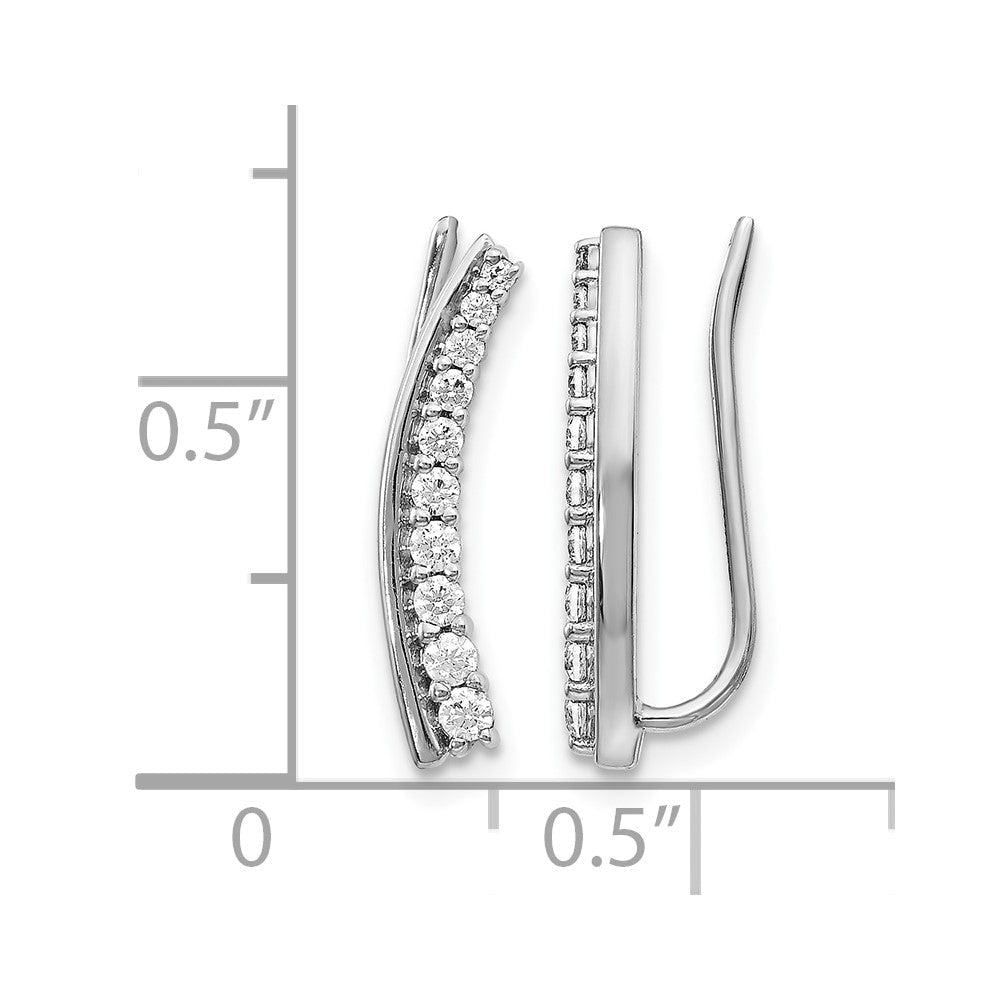 14K Weißgold Ohrhaenger-Climber mit 0,33 ct. im Labor gezüchteten Diamanten, VS/SI+ G+