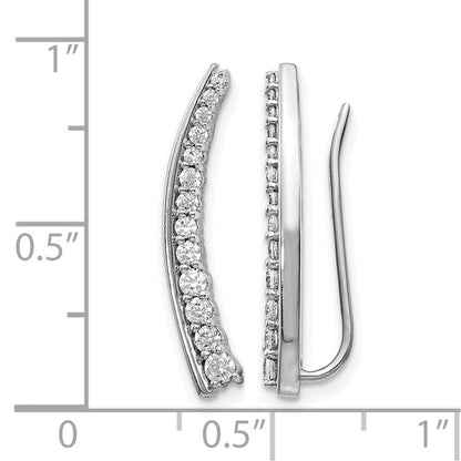 14K Weißgold Ohrklimmer-Ohrringe mit echtem Diamant