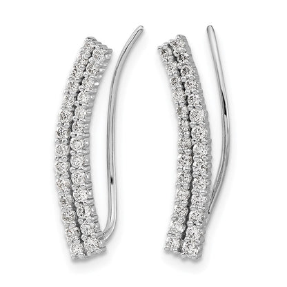 14K Weißgold Diamant-Ohrklimmer