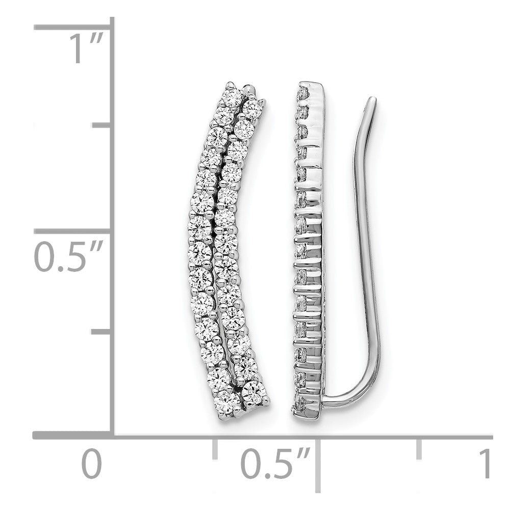 14K Weißgold Diamant-Ohrklimmer