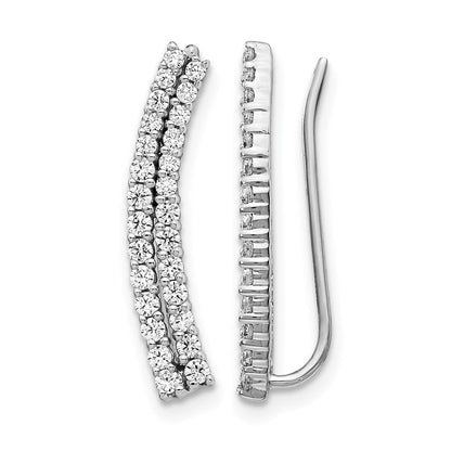 14K Weißgold Diamant-Ohrklimmer